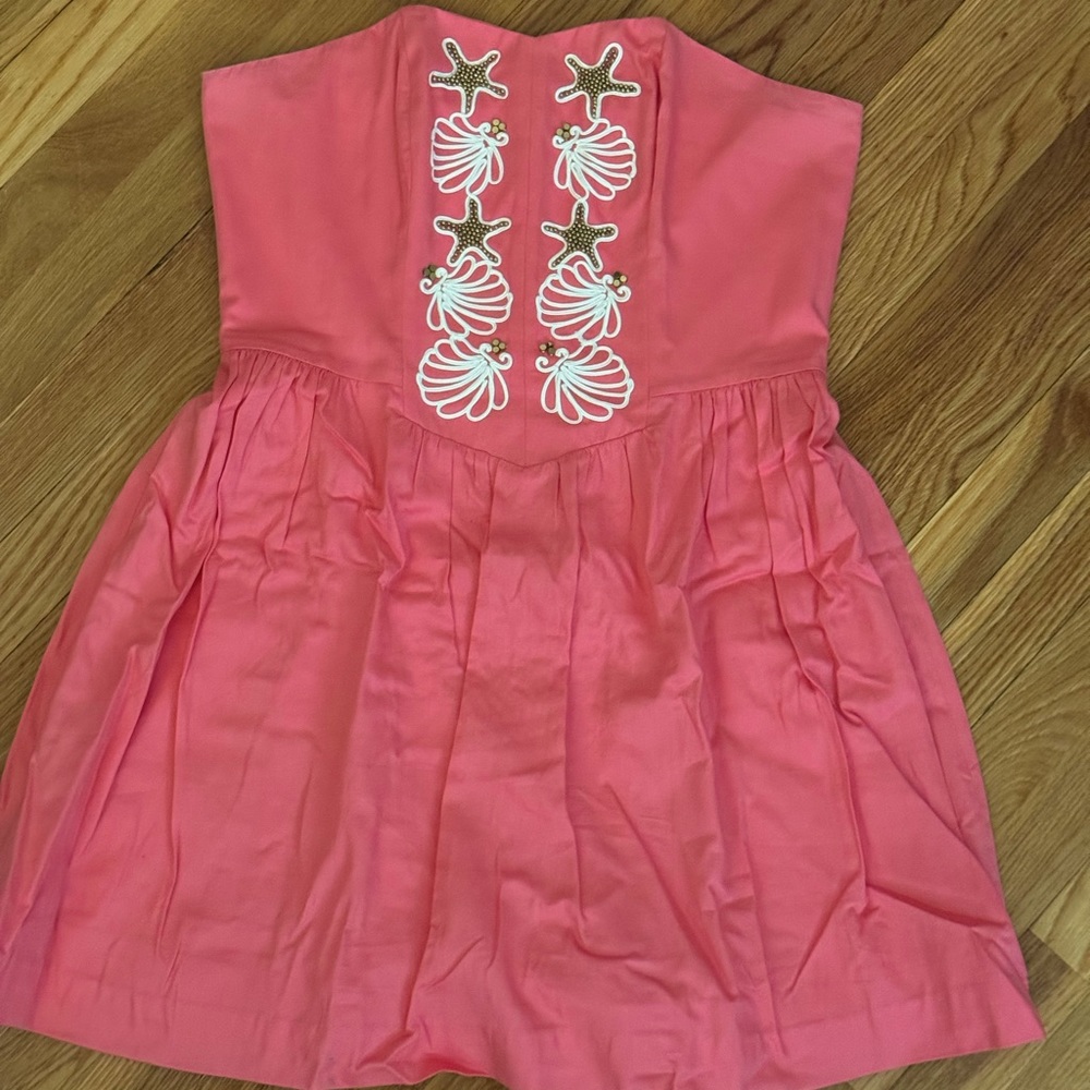 Lilly Pulitzer Mayfield Coral Sea strapless dress